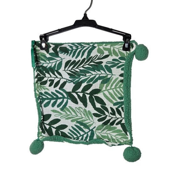 2020 Cloud Island Green Leaf Print Lovey Security Blanket Baby Muslin Sherpa
